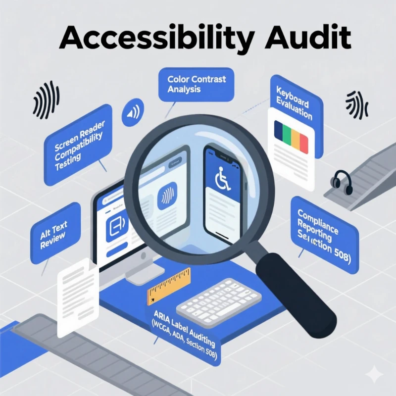 Rappresentazione visiva di un audit di accessibilità web
