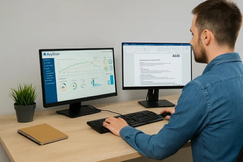 Esempio di dichiarazione di accessibilità conforme AGID con logo AxYWeb