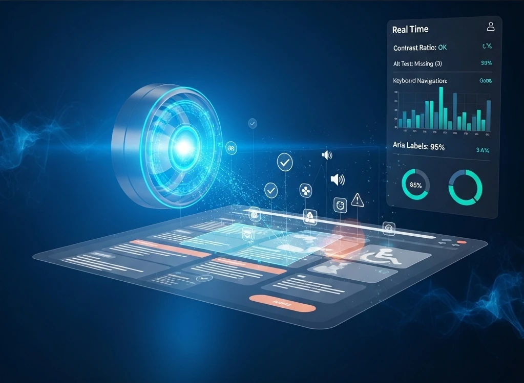 Illustrazione virtuale degli strumenti di test accessibilità sito web