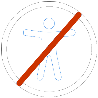 Icona che rappresenta il rifiuto di soluzioni overlay superficiali